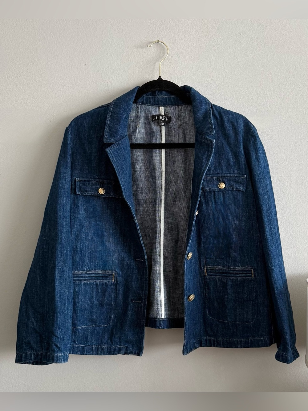 J. Crew Denim blazer-jacket in resin wash in Size 16
